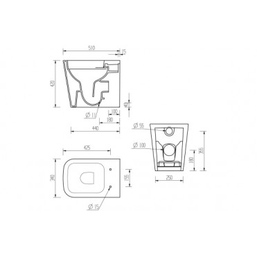Tilia Rimless Back To Wall Short Projection WC & Soft Close Seat Tilia Rimless Back To Wall Short Projection WC & Soft Close Seat
