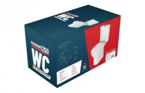 Close Coupled Pan  Cistern & Seat DIPT0018 Close Coupled Rimless WC & Soft Close Seat