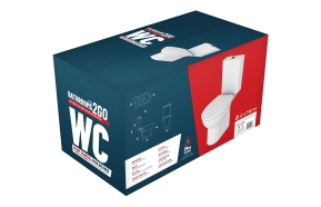 Close Coupled Pan  Cistern & Seat DIPT0018 Close Coupled Rimless WC & Soft Close Seat