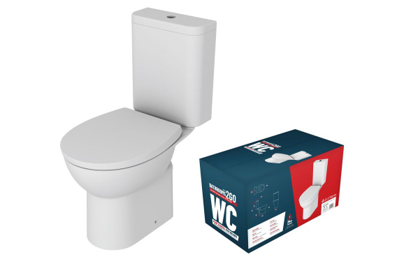 Close Coupled Rimless WC & Soft Close Seat
