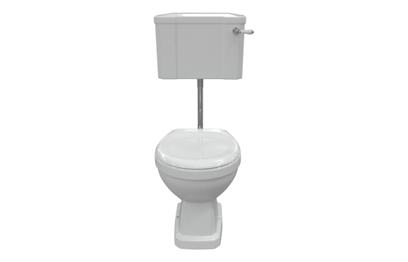 Sherbourne Low Level WC & Satin White Wood Effect Seat w/Br.Brass Finishes Sherbourne Low Level WC & Satin White Wood Effect Seat w/Br.Brass Finishes