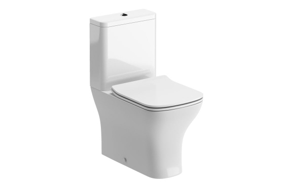 Cedarwood Short Projection Close Coupled Fully Shrouded WC & Slim Soft Close Seat