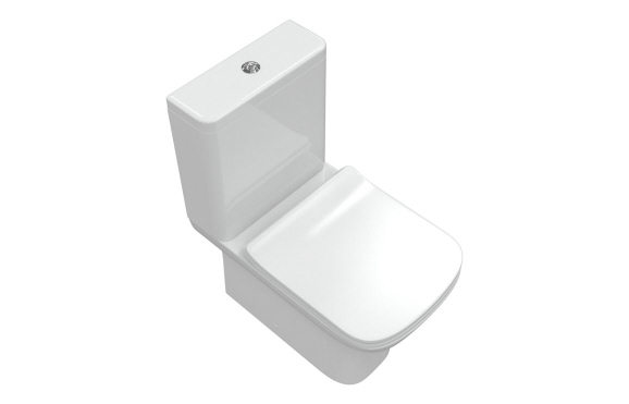Cedarwood Short Projection Close Coupled Fully Shrouded WC & Slim Soft Close Seat