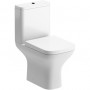 Cedarwood Rimless Short Projection Close Coupled Open Back WC & Wrapover Soft Close Seat