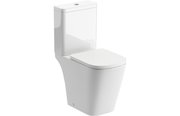 Tilia Rimless Close Coupled Open Back Comfort Height WC & Soft Close Seat