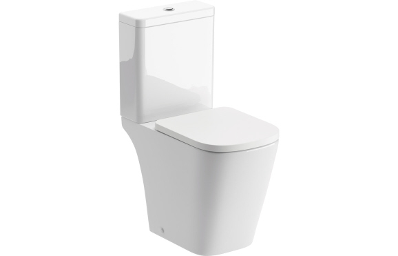 Tilia Rimless Close Coupled Open Back Short Projection WC & Soft Close Seat