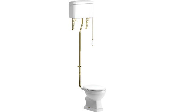 Sherbourne High Level WC & Soft Close Seat w/Br.Brass Finishes Sherbourne High Level WC & Soft Close Seat w/Br.Brass Finishes