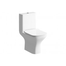 Cedarwood Rimless Comfort Height Close Coupled Open Back WC & Slim Soft Close Seat
