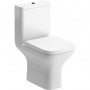 Cedarwood Rimless Comfort Height Close Coupled Open Back WC & Wrapover Soft Close Seat