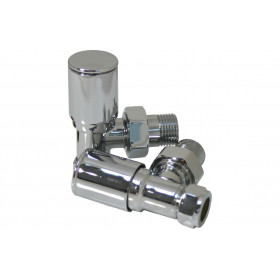 Patterned Chrome Radiator Valves - Angled