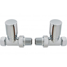 Patterned Chrome Radiator Valves - Straight