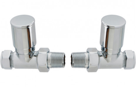 Patterned Chrome Radiator Valves - Straight