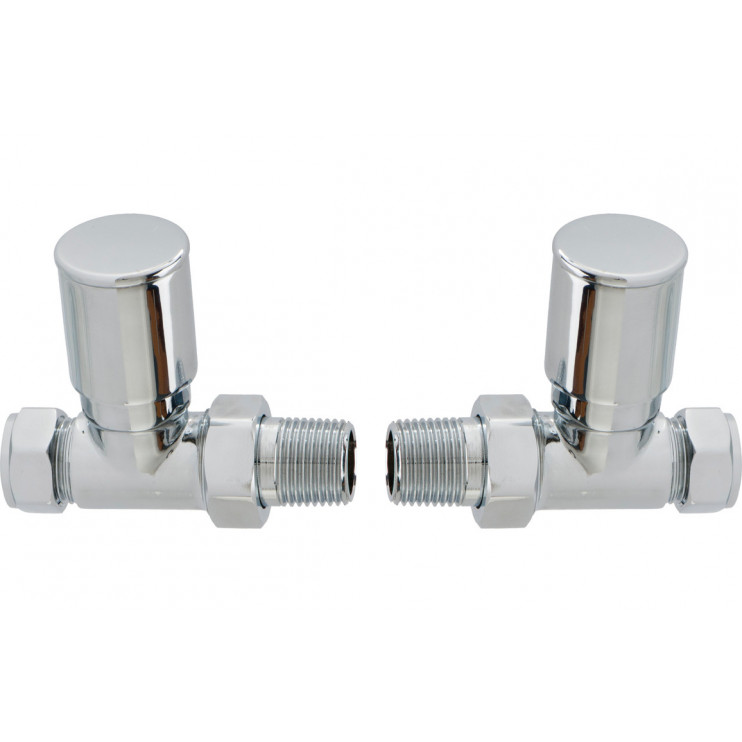 Patterned Chrome Radiator Valves - Straight