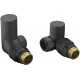 Patterned Anthracite Radiator Valves - Corner