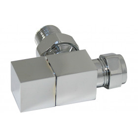 Square Chrome Radiator Valves - Angled