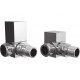 Square Chrome Radiator Valves - Corner