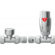 Round Thermostatic Chrome Radiator Valves - Straight
