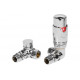 Round Thermostatic Chrome Radiator Valves - Corner