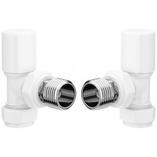 Patterned White Radiator Valves - Angled