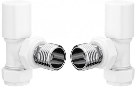 Patterned White Radiator Valves - Angled