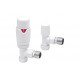 Round Thermostatic White Radiator Valves - Angled