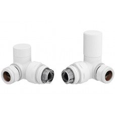 Patterned White Radiator Valves - Corner