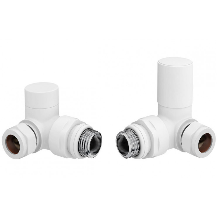 Patterned White Radiator Valves - Corner