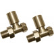 Patterned Brushed Brass Radiator Valves - Straight
