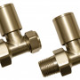 Patterned Brushed Brass Radiator Valves - Straight