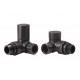 Patterned Matt Black Radiator Valves - Corner