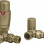 Round Thermostatic Brushed Brass Radiator Valves - Corner