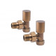 Patterned Brushed Bronze Radiator Valves - Angled