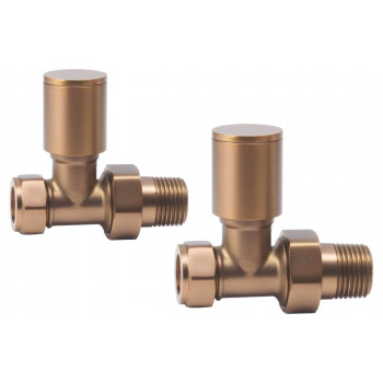 Patterned Brushed Bronze Radiator Valves - Straight