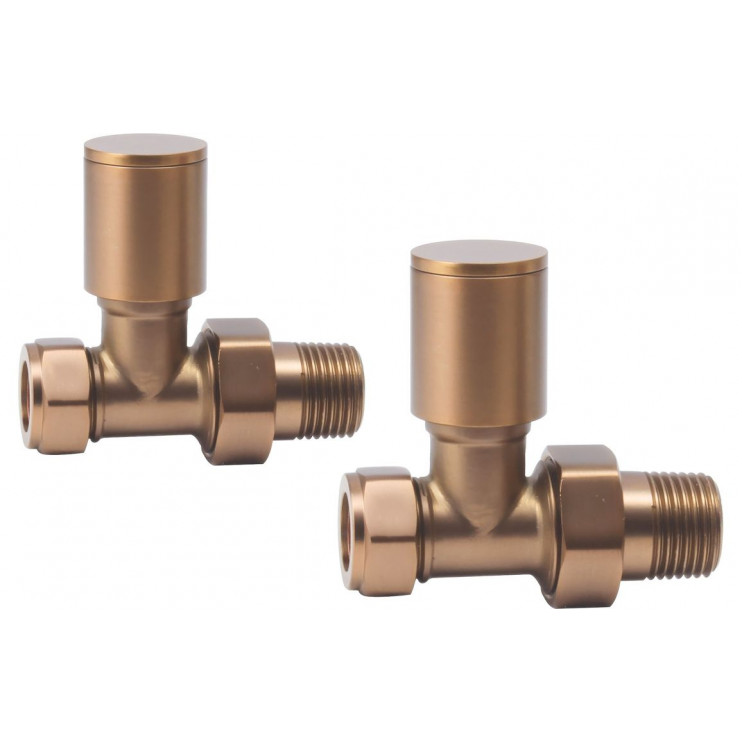 Patterned Brushed Bronze Radiator Valves - Straight