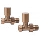 Patterned Brushed Bronze Radiator Valves - Straight