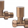 Patterned Brushed Bronze Radiator Valves - Straight