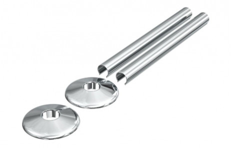 180x18mm Radiator Pipe Sleeves - Chrome