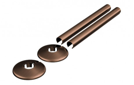 180x18mm Radiator Pipe Sleeves - Brushed Bronze