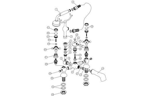 Tadlow Bath/Shower Mixer & Shower Kit - Brushed Brass