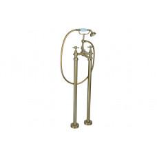 Tadlow Floor Standing Bath/Shower Mixer & Shower Kit - Brushed Brass