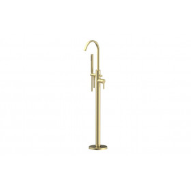 Evola Floor Standing Bath/Shower Mixer - Brushed Brass