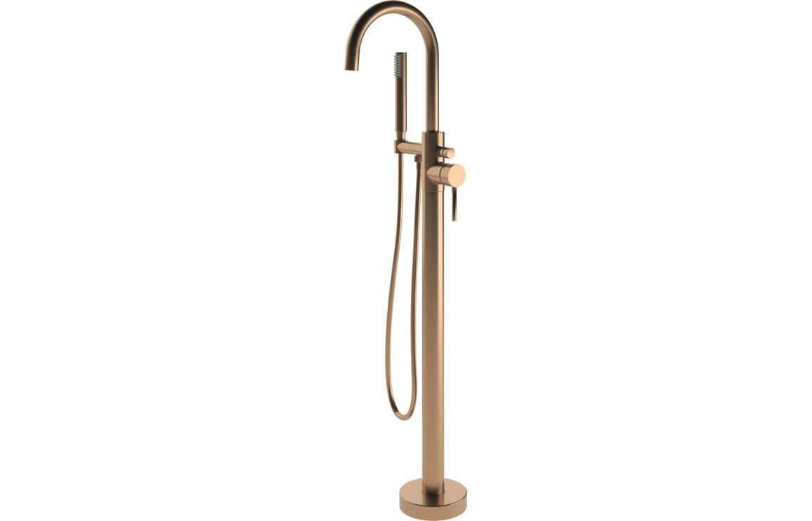 Pescara Floor Standing Bath/Shower Mixer - Brushed Bronze