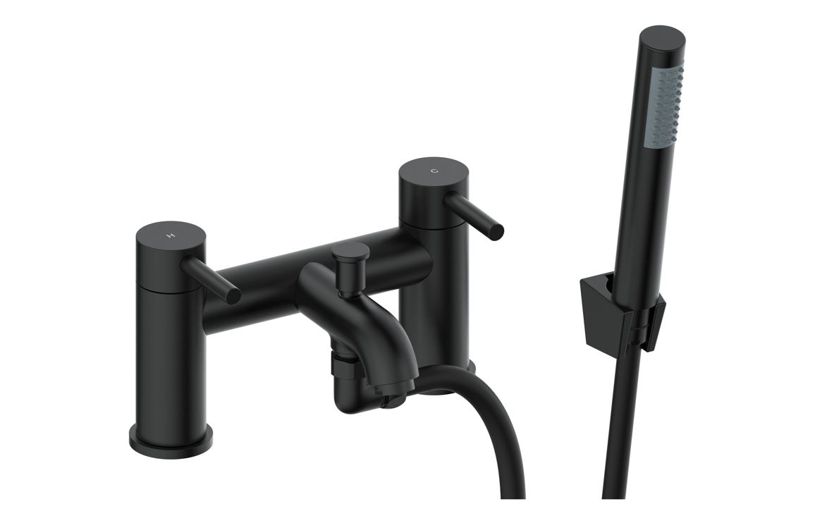 Pescara Bath/Shower Mixer & Bracket - Matt Black