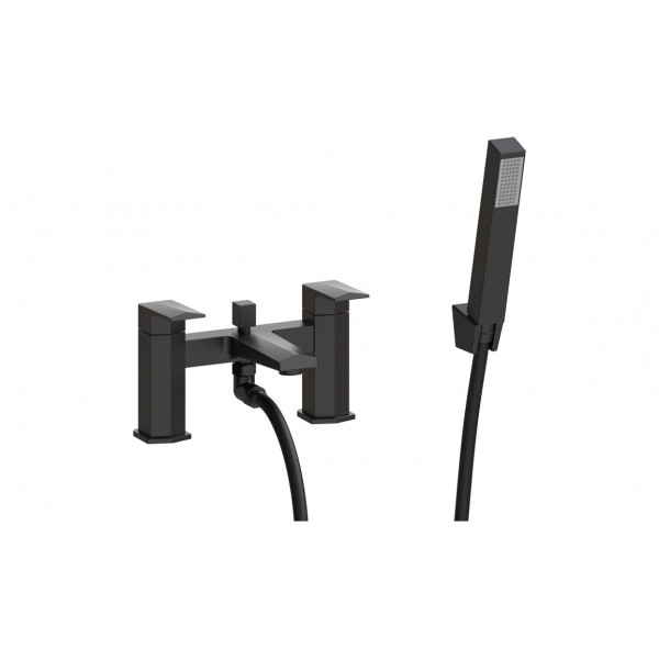 Roda Bath/Shower Mixer & Bracket - Matt Black Bathroom Taps