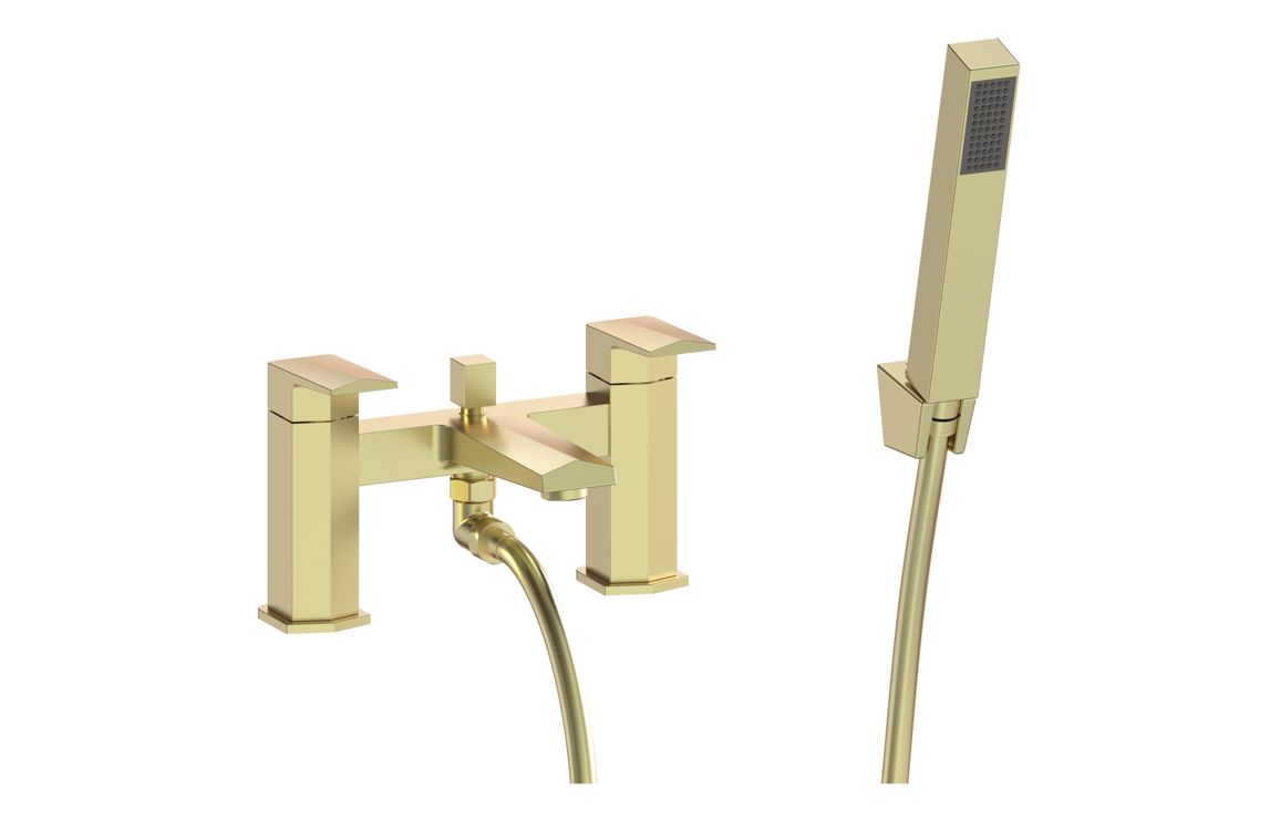 Roda Bath/Shower Mixer & Bracket - Brushed Brass