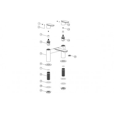 Loire Range of Bathroom Taps & Mixers DITB2156 Loire Bath Filler - Chrome Bathroom Taps