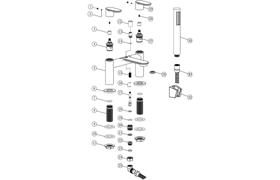 Loire Bath/Shower Mixer - Chrome
