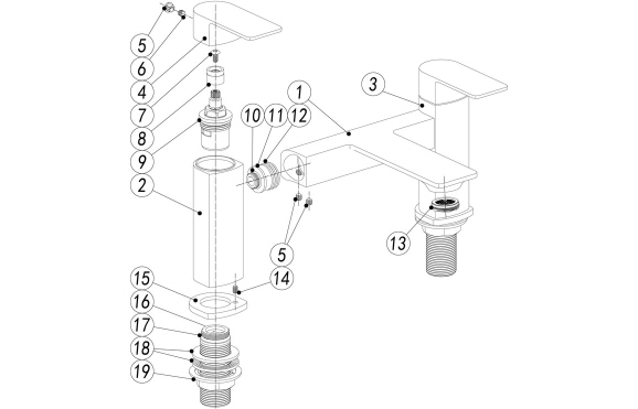 Bellona Bath Filler - Chrome