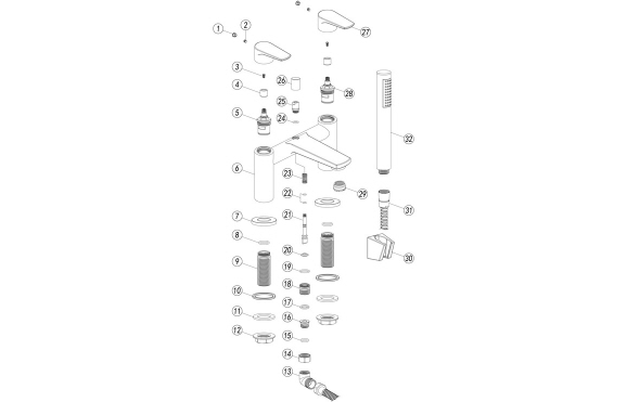 Cassini Bath/Shower Mixer - Chrome