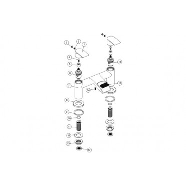 Reims Range of Bathroom Taps & Mixers DITB2172 Reims Bath Filler - Chrome Bathroom Taps
